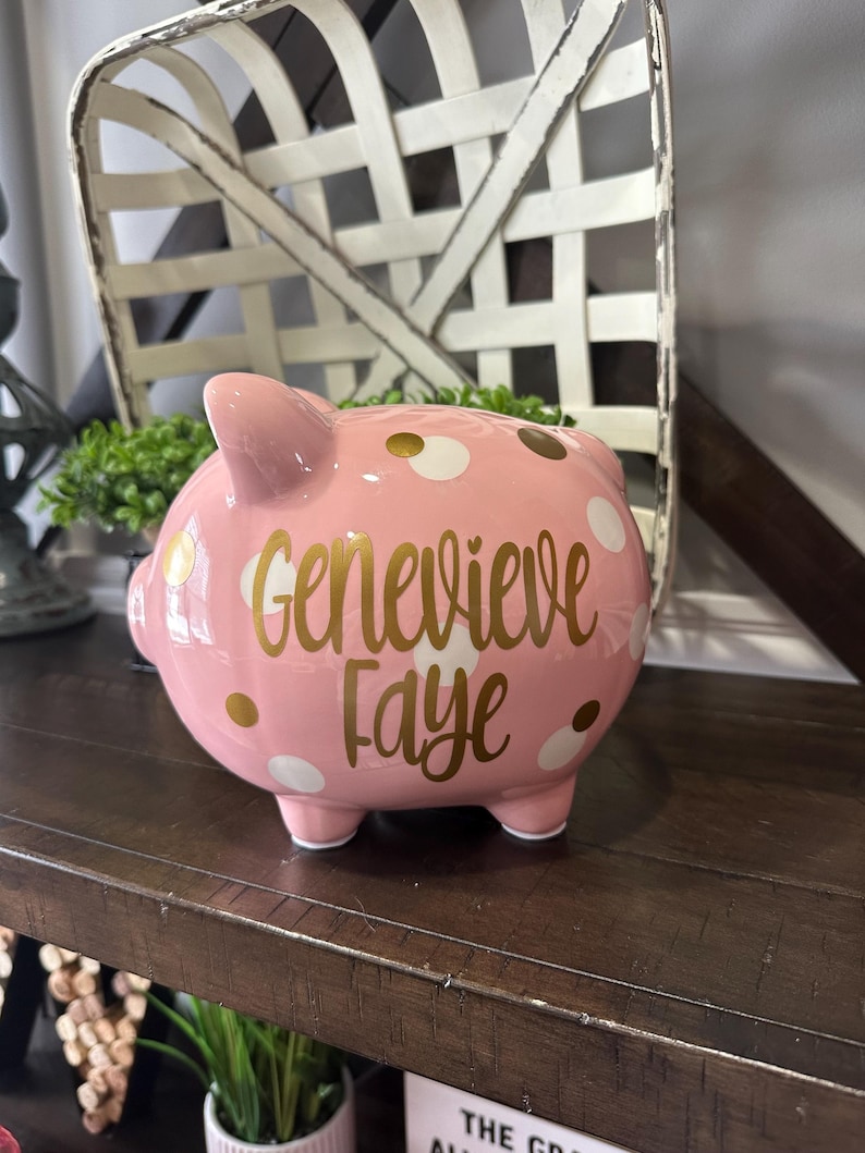 Grande tirelire en céramique personnalisée : prénom personnalisé ou chiffres de naissance, décoration de chambre d'enfant image 19