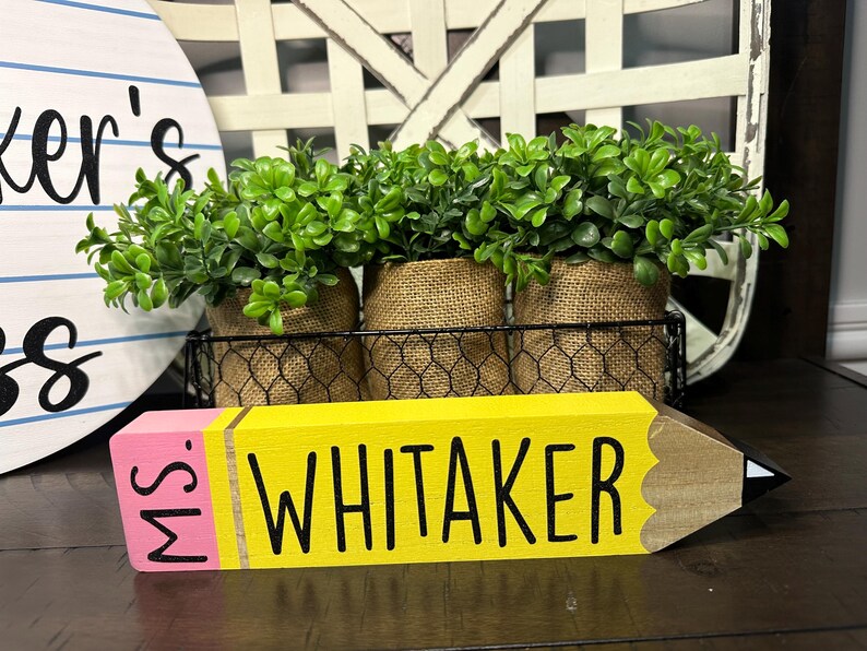 Personalized Teacher Desk Name Plate, Pencil-Shaped Custom Name Sign, Teacher Gift, Classroom Decor, Teacher Appreciation Gift image 15