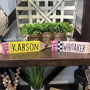 Personalized Teacher Desk Name Plate, Pencil-Shaped Custom Name Sign, Teacher Gift, Classroom Decor, Teacher Appreciation Gift image 14