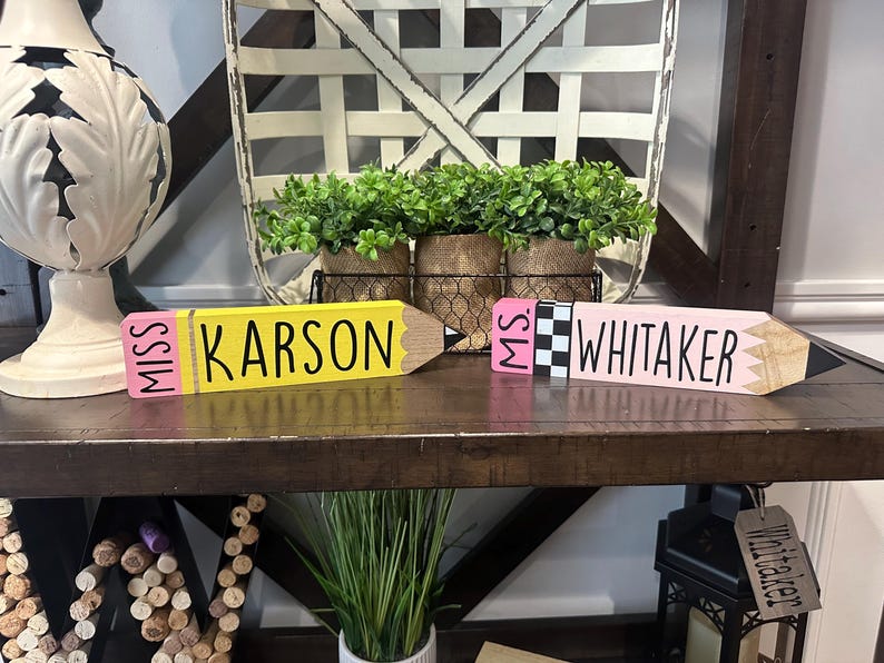 Personalized Teacher Desk Name Plate, Pencil-Shaped Custom Name Sign, Teacher Gift, Classroom Decor, Teacher Appreciation Gift image 14