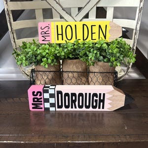 Personalized Teacher Desk Name Plate, Pencil-Shaped Custom Name Sign, Teacher Gift, Classroom Decor, Teacher Appreciation Gift image 5