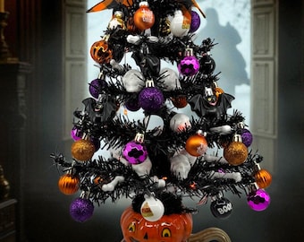 Halloween Jack o Lantern Tree with Orange Lights: Spooky Decor