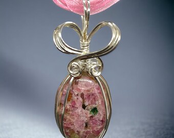 Pink Tourmaline Sterling Silver  Pendant