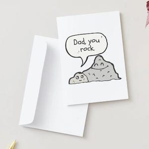 Father's Day Birthday Card PRINTABLE Funny 5” x 7” Blank Inside, Optional Envelopes, Dad You Rock