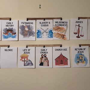 Watercolor Style Bible Narrative Printables 8"x10", 5"x7", 4"x6", 3"x5