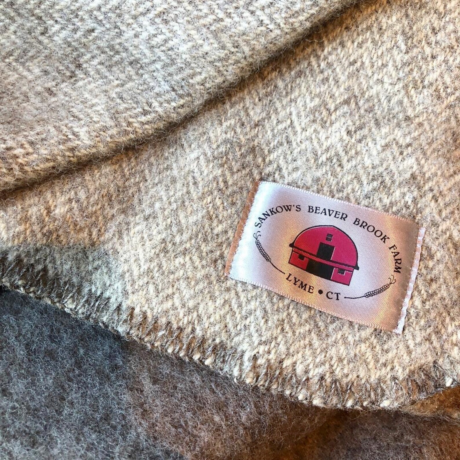 Wool Throw Blanket Herringbone // 100 Natural Wool // Wool // Sheep's