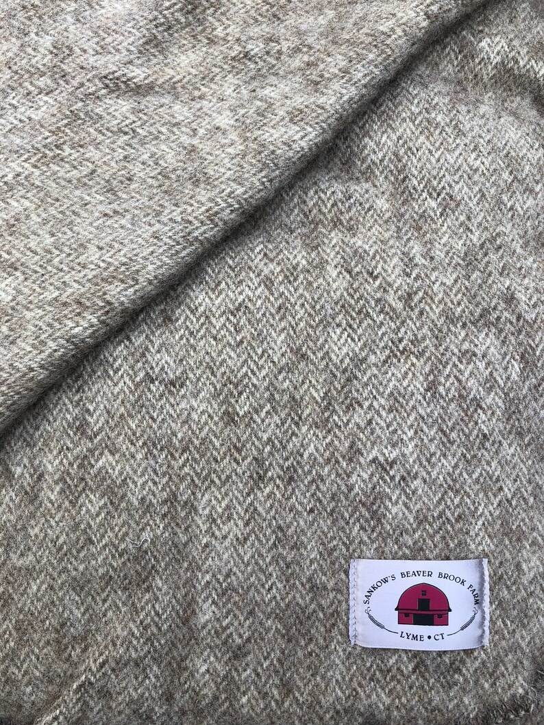 Wool Blanket Herringbone// 100 Natural Wool // Wool // Sheep's Wool