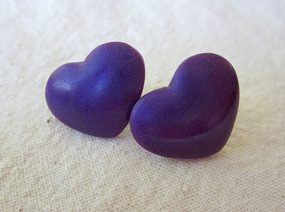 Purple resin heart earrings, Heart shaped purple resin studs, Resin jewellery, Gift ideas for her, Statement earrings, Made in Australia
