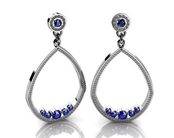 Shandelier-14k White Gold Classic Shandelier Earrings with Diamond Item # LAEFW-00825