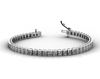 14k White Gold Tennis Bracelets  with  White Zirconia  Item # BFW-000-X-65