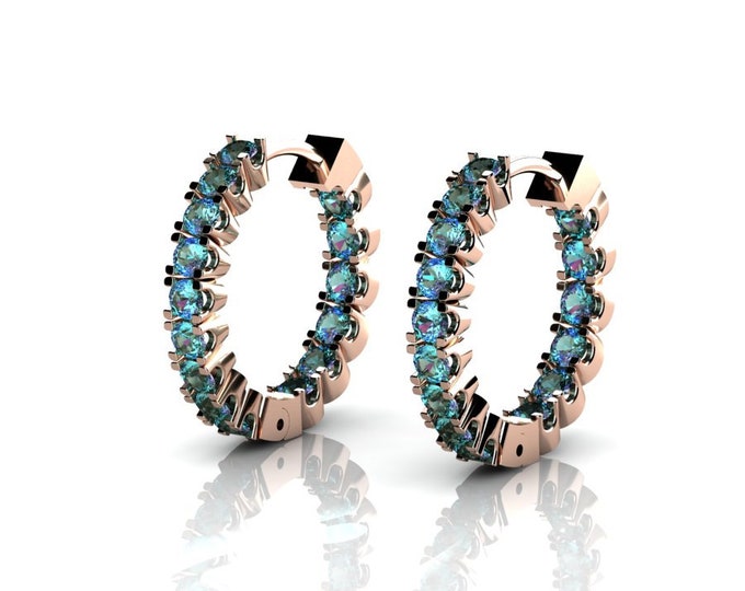 14k Rose Gold Classic Shandelier Earrings with Alexsandrite Item # LAFW-000-X-149
