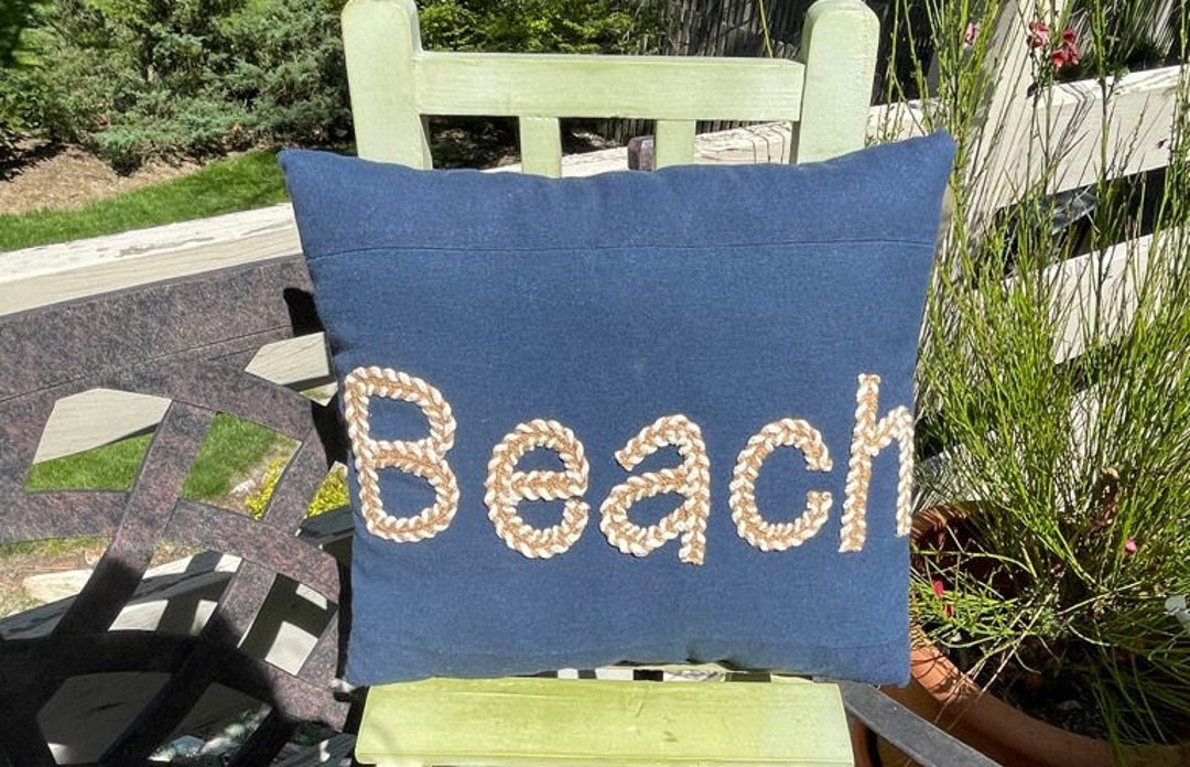 A Nautical Style Pillow Spelling BEACH Etsy