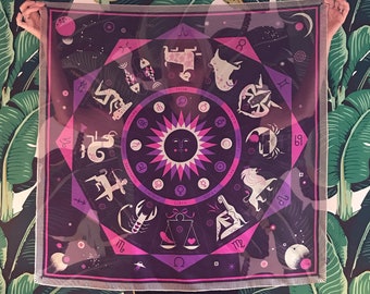 The Zodiac Scarf (in eggplant, grape & magenta)