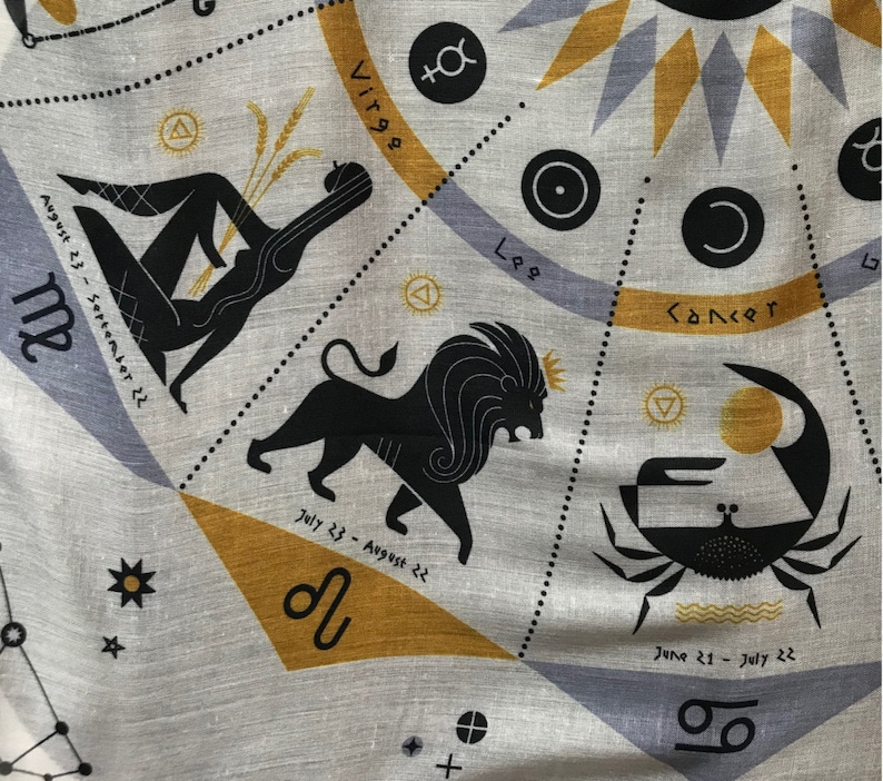 The Zodiac Scarf in grey/ochre/black image 5