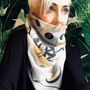 The Zodiac Scarf in grey/ochre/black image 10