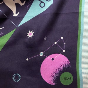 The Zodiac Scarf in navy, green & orchid image 8