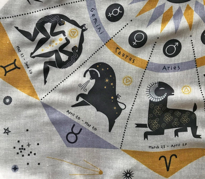 The Zodiac Scarf in grey/ochre/black image 4