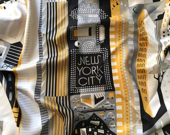 New York City Silk Souvenir Scarf: NEUTRAL