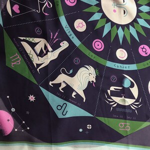 The Zodiac Scarf in navy, green & orchid image 4