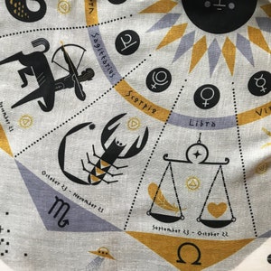 The Zodiac Scarf in grey/ochre/black image 6