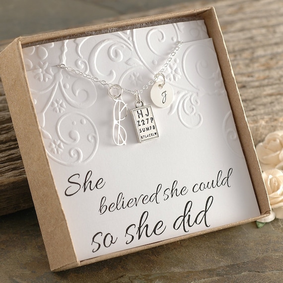 Optometrist Necklace Eye Doctor Jewelry Sterling Silver Etsy