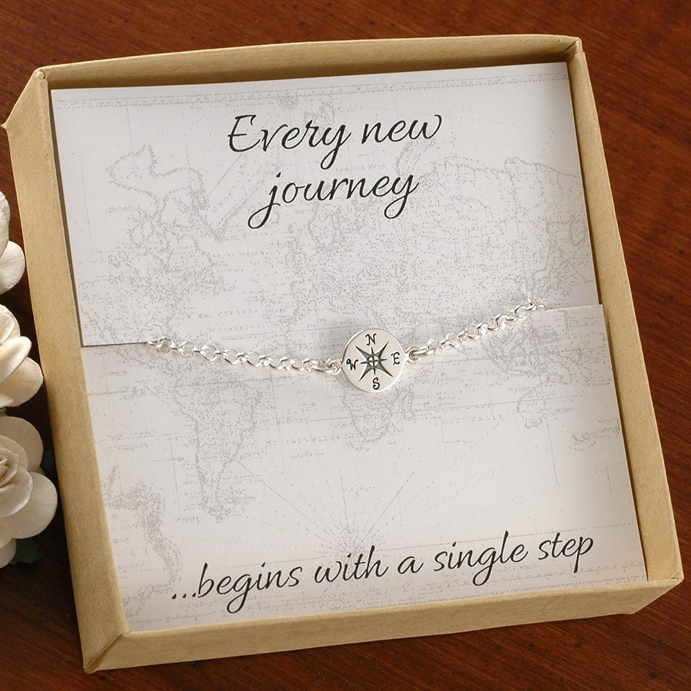Compass Charm Bracelet or anklet New Job Achievement Etsy