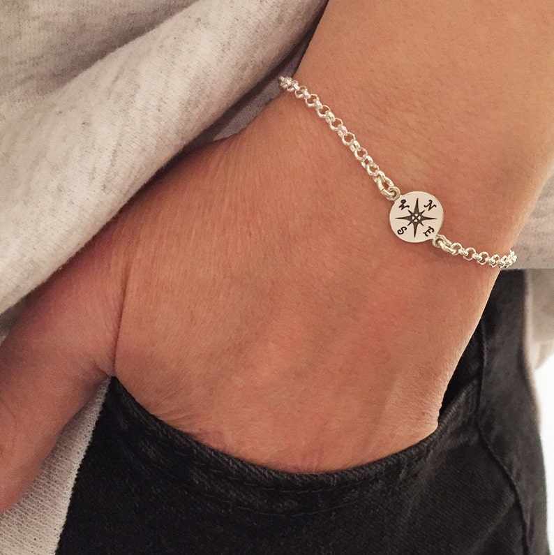 Compass Charm Bracelet or Anklet New Job Achievement Etsy