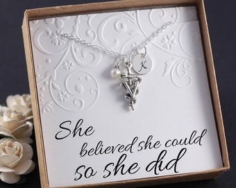 Veterinarian Necklace, Vet professional, Vet gift  - Sterling Silver Initial Charm, Pearl or Birthstone