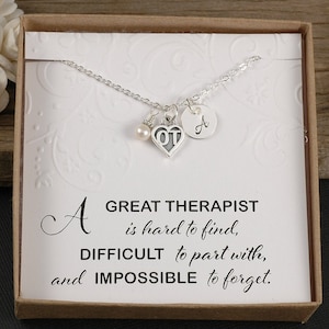 OT Occupational Therapist Necklace - Sterling Silver - Therapist Gift - Initial Charm, Pearl or Birthstone