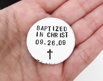 Religious Teen Gift For Boy, Baptism Gift for Adults Pocket Coin, Personalized Baptism Gift for  Baptized In Christ, Christian Baptism Gift