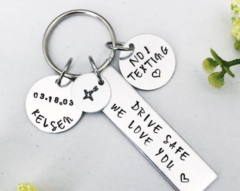 Gifts For Teens Drive Safe Keychain, Sweet 16 New Driver Gift,  Custom Keychain Gift for Teen Boy Girl, 16th Birthday Gift for Boy Girl