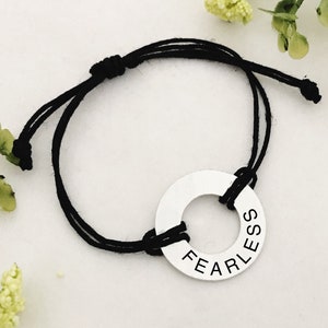 Word Of the Year 2024 Washer Bracelet, Custom Inspirational Power Word, My word For 2024 Personalized Washer Friendship Graduation Bracelet image 1