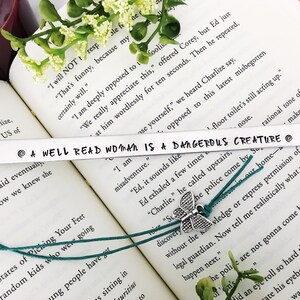 A Well Read Woman Is A Dangerous Creature Feminist Metal Bookmark, Unique Bookmark Book Club Gift, Book Lover Gift For Reader, Bookworm Gift