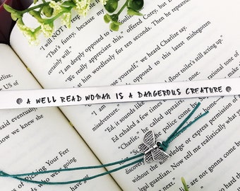 A Well Read Woman Is A Dangerous Creature Feminist Metal Bookmark, Unique Bookmark Book Club Gift, Book Lover Gift For Reader, Bookworm Gift
