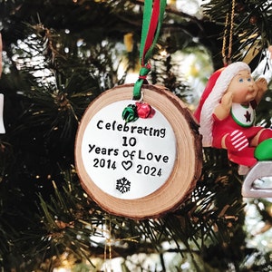 Personalized Anniversary Gift, Tin Aluminum Anniversary Ornament, Custom 50th Anniversary Gift Idea, 10th Wedding Anniversary Couples Gift
