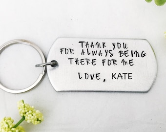 Custom Keychain Gift For Brother Sister, Brother of the Bride Gift, Gift For Brother From Sister, Hand Stamped Keychain Brother Sister Gift