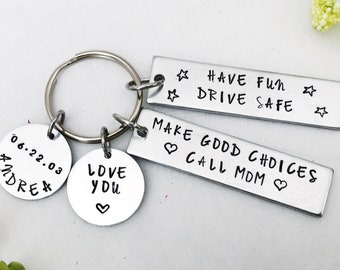Drive Safe Keychain: Sweet 16 Gift, Personalized Teen Driver Keychain