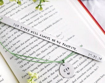 10th Anniversary Gift for Wife, Metal Bookmark Gift For Reader, Tin Aluminum Anniversary Gift For Women Men, Custom Bookmark For Book Lover