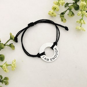 Word Of the Year 2024 Washer Bracelet, Custom Inspirational Power Word, My word For 2024 Personalized Washer Friendship Graduation Bracelet image 3