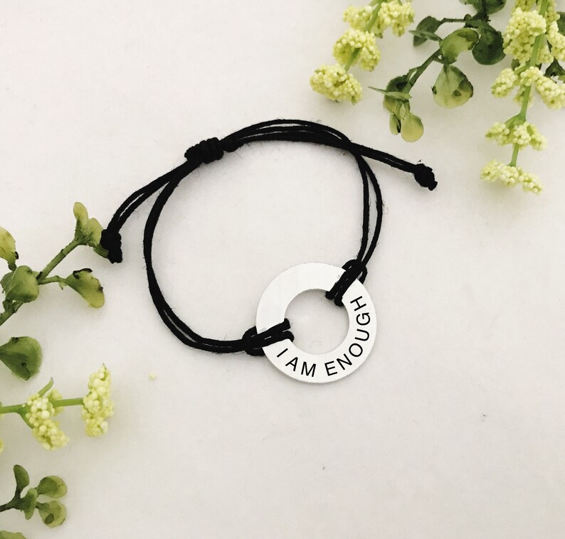 Word Of the Year 2024 Washer Bracelet, Custom Inspirational Power Word, My word For 2024 Personalized Washer Friendship Graduation Bracelet image 3