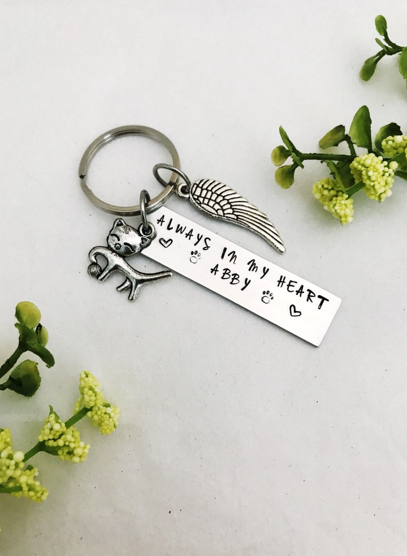 Dog Memorial Gift Keychain Custom Pet Memorial Keychain Etsy