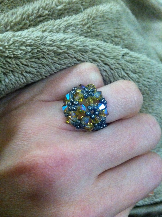 Swarovski Dome Ring champange Etsy Australia