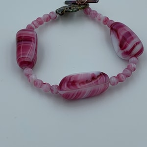 Pink Chunky 9 Inch Beaded Bracelet