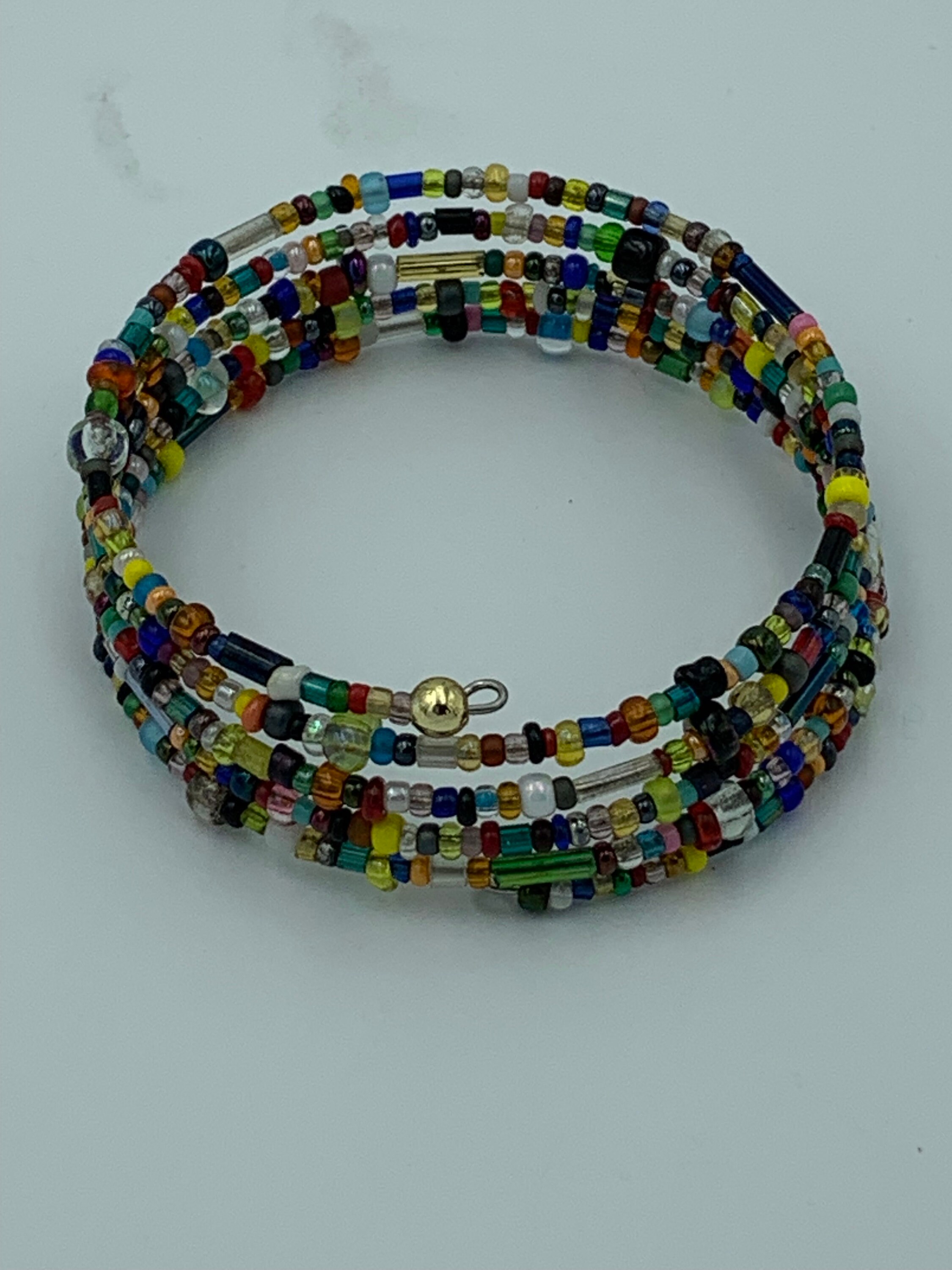 Mixed Seed Bead Memory Wire Bracelet - Etsy