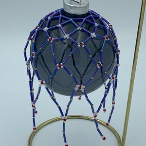 Red, White and Blue Seed Bead Ornament Cover