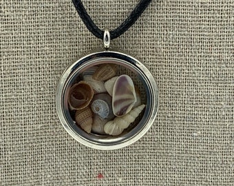 Real New Jersey Shells Locket Pendant Necklace