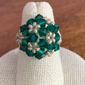 Swarovski Crystal Seed Bead Dome Ring