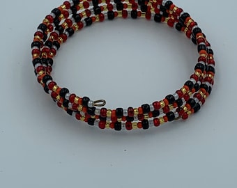 Fancy Seed Bead Mix Memory Wire Bracelet