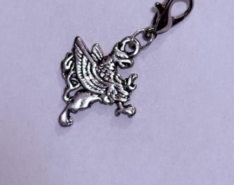 Stainless Steel Griffin Zipper Pull Charm