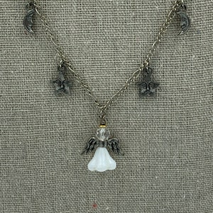 Guardian Angel Pendant and Charm 16 Inch Necklace